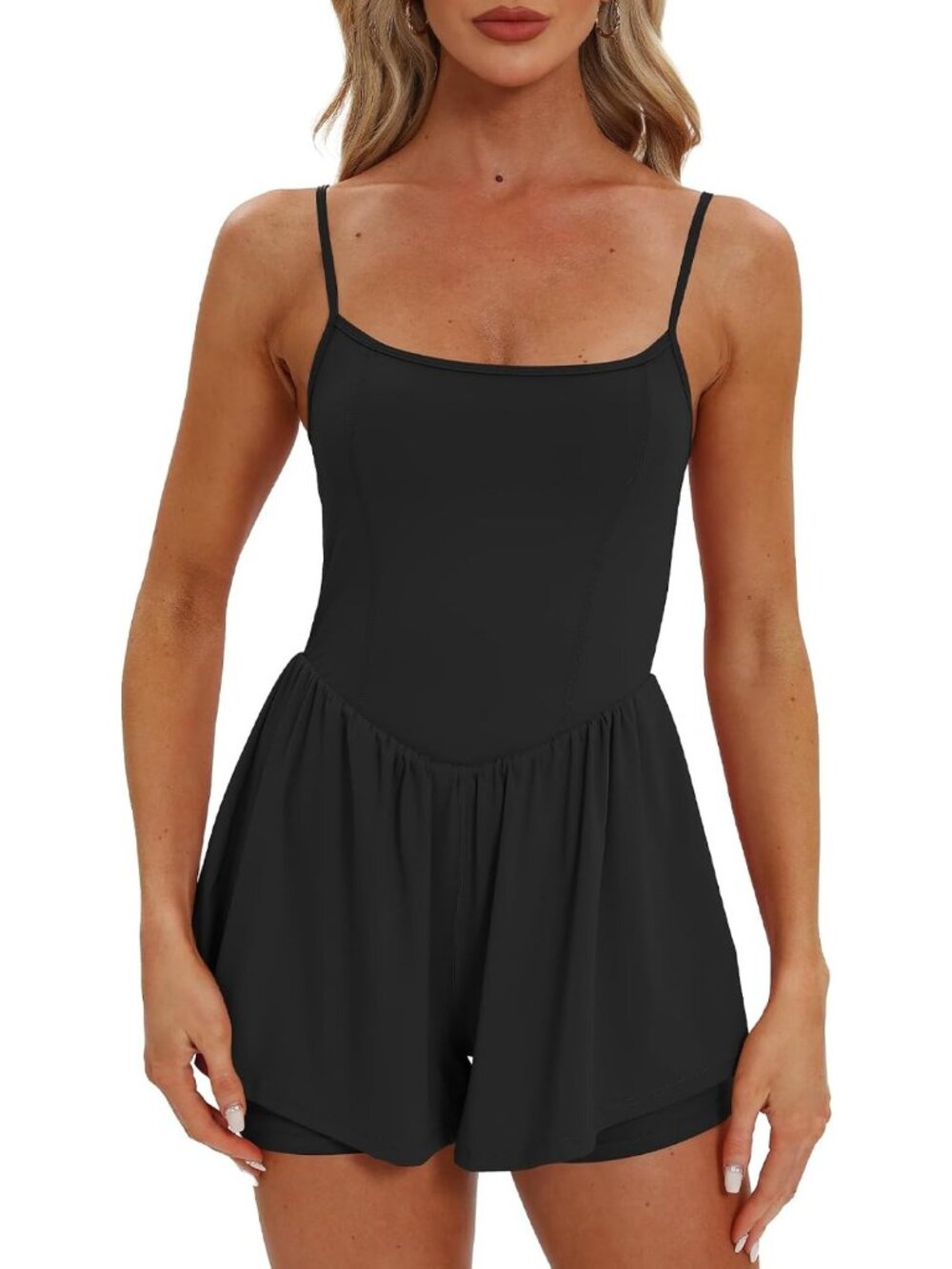 Chic Women's Summer Sleeveless Romper - Spaghetti Strap, Casual Shorts Jumpsuit